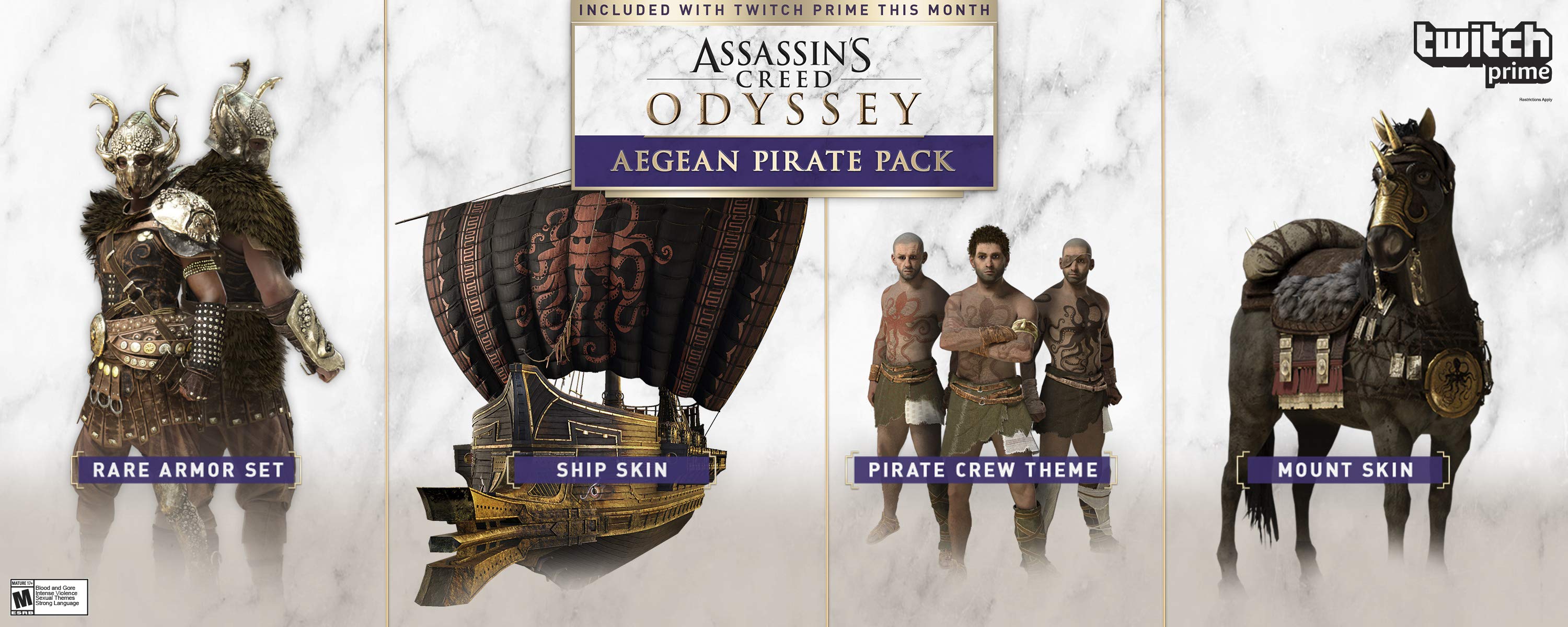 Twitch Prime Assassin’s Creed Odyssey loot features a pirate ship skin and the Atoll Horse Mount
