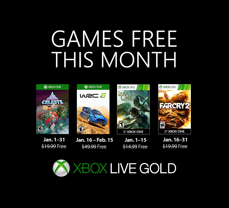 New Games with Gold for January 2019