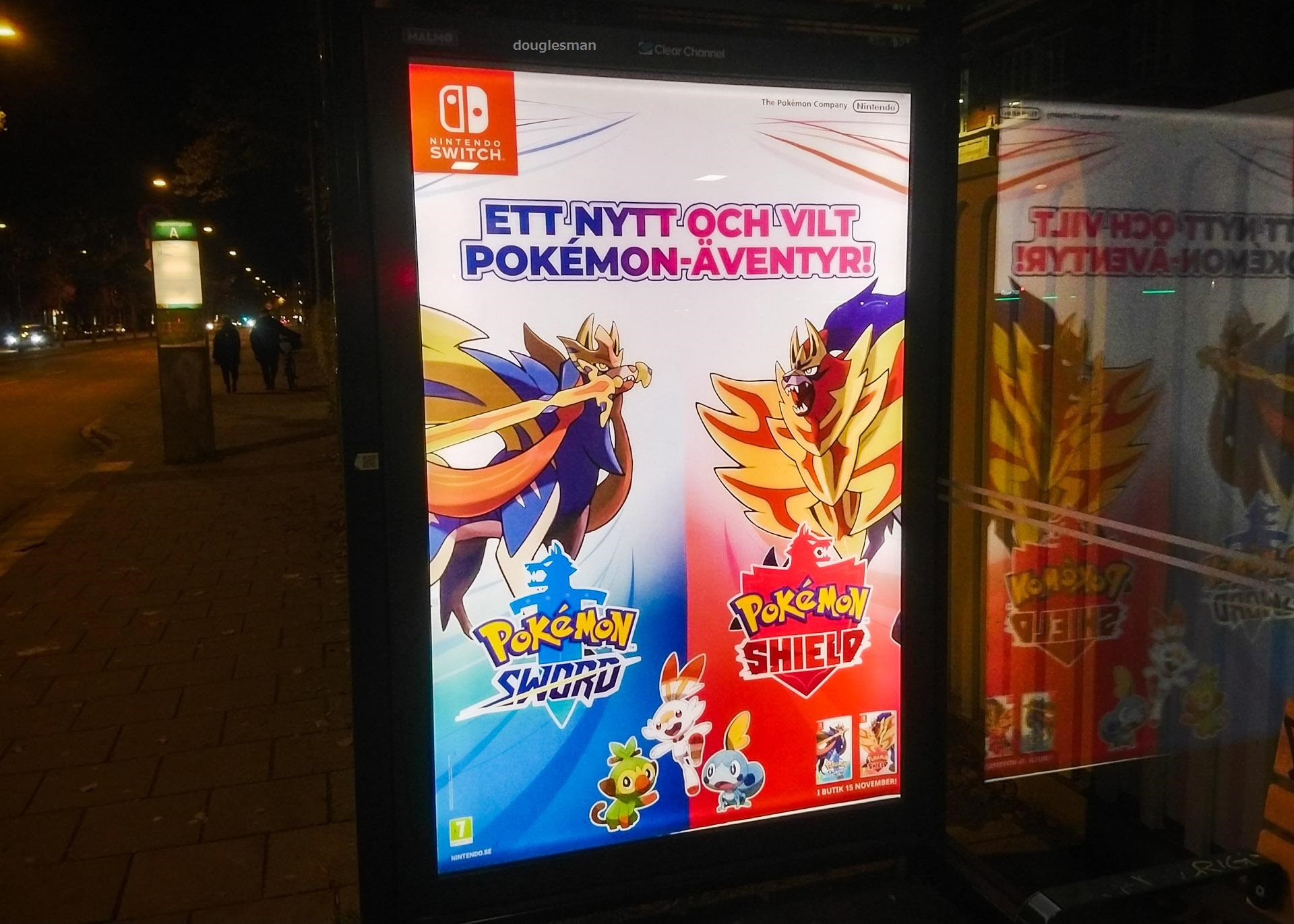 Pokemon Sword and Shield bus stop advertising spotted
